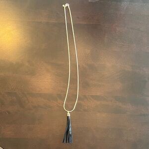 NWOT Elegant Gold and Black Tassel Necklace